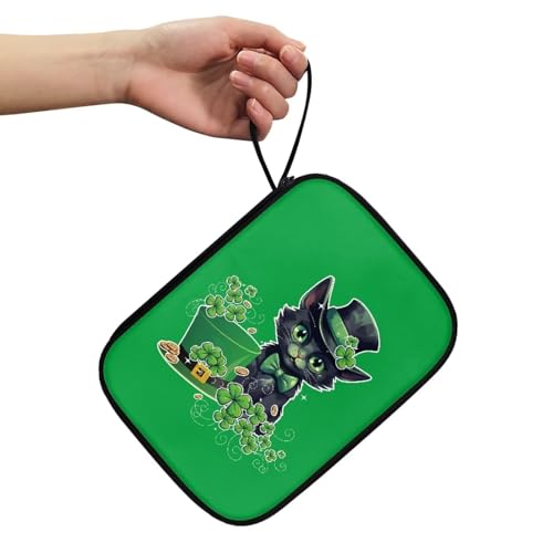 Pzuqiu St. Patrick Uhrenarmband-Organizer mit niedlicher Katze, Uhrenarmbänder, Tragetasche, Aufbewahrungstasche, Reisetasche für Damen und Herren, die meisten Größen von Uhrenarmbändern von Pzuqiu