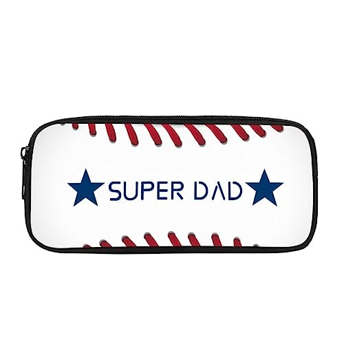 Pzuqiu Tragbares, stabiles Federmäppchen, Federmäppchen für Damen, Mädchen, Kinder, Teenager, Make-up-Tasche mit 1 Hauptfach, Baseball-Aufdruck, Schulranzen von Pzuqiu