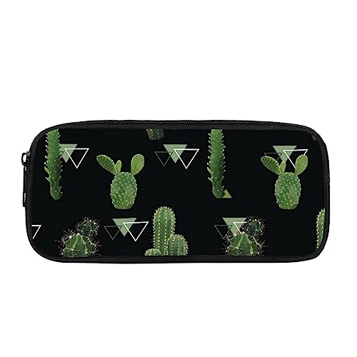 Pzuqiu Tragbares, stabiles Federmäppchen, Kosmetiktasche für Damen, Mädchen, Kinder, Jugendliche mit 1 Hauptfach, cactus, Schulranzen von Pzuqiu