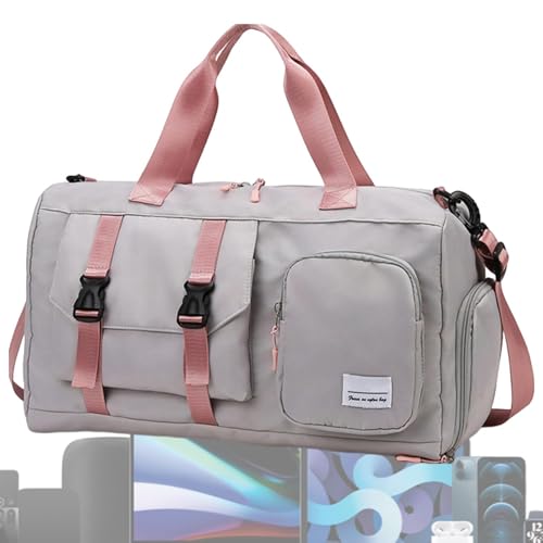 Gym Duffle Bag Travel Fitness Bag Large Duffle Bag Lightweight Multi-Purpose Gym Bag Large Capacity Sports Bag with Wet and Dry Compartment for Women Men, grau, Refer to description, Unisex von Pzuryhg