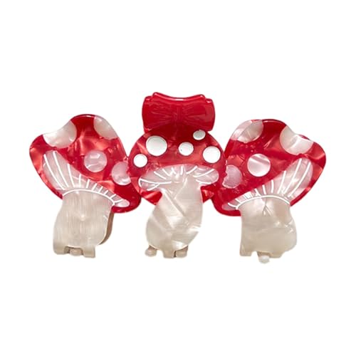 Pilzschleifen-Haarspangen, Acetat-Haarspangen für Frauen, Hai-Clips, Mode-Accessoires, große Klauen-Clips für dickes Haar, rutschfeste Haarspange, lustiger Pilz-Haarschmuck von Pzuryhg