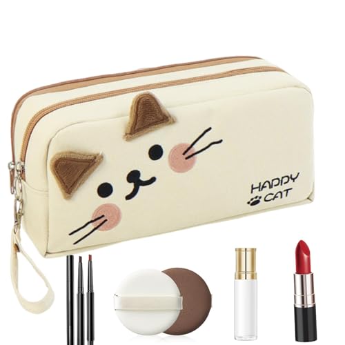 Pzuryhg Large Capacity Pencil Case, Broidered Pencil Case, Stylish Pencil Bag, Cat Design Pencil Case, Primary School Students Double Zipper Organization Bag for Fountain Pen, Pencil von Pzuryhg