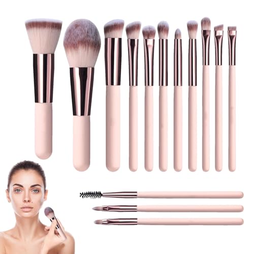 Reise-Make-up-Pinsel-Set | Tragbares Make-up-Pinsel-Set | 14-teiliges Make-up-Pinsel-Set | LED-Make-up-Set | Kompaktes Pinsel-Set für Frauen | Make-up-Pinsel für Reisen | Set für schnelle von Pzuryhg