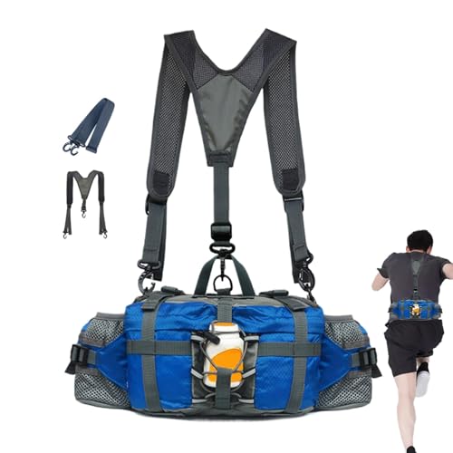 Tragbarer Wanderrucksack Hüfttasche Wasserdicht Wandern Hüfttasche mit Flaschenhalter Wandern Hüfttasche Verstellbarer Gurt Wasserdichte Hüfttasche für Wandern Laufen Joggen Angeln Jagd, blau, Refer von Pzuryhg