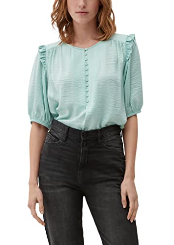 Q/S by s.Oliver Damen Bluse, Bluse kurzarm, Blue Green, 44 EU von Q/S by s.Oliver