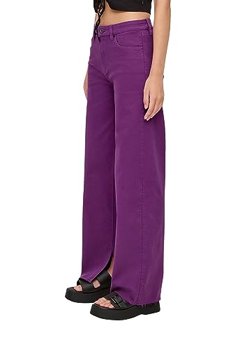 Q/S by s.Oliver Damen Jeans-Hose, Catie Slim Wide Leg Lilac/PINK 38 von Q/S by s.Oliver