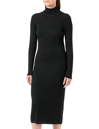 Q/S by s.Oliver Damen Midi-Strickkleid mit Stehkragen Black, L von Q/S by s.Oliver