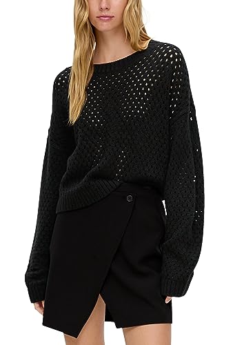 Q/S by s.Oliver Damen Pullover mit Lochmuster Black XL von Q/S by s.Oliver