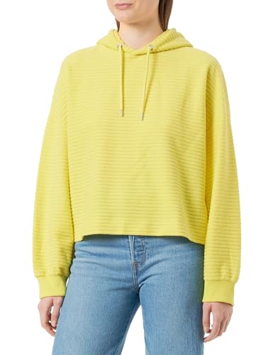 Q/S by s.Oliver Damen Sweatshirt mit Kapuze und Rippstruktur Yellow, S von Q/S by s.Oliver