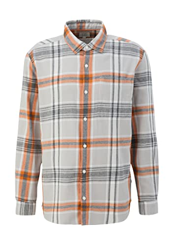 Q/S by s.Oliver Men's Hemden Langarm, Grey/Black, L von Q/S by s.Oliver