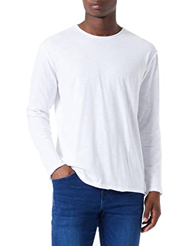 Q/S by s.Oliver Men's T-Shirts Langarm, White, S von Q/S by s.Oliver