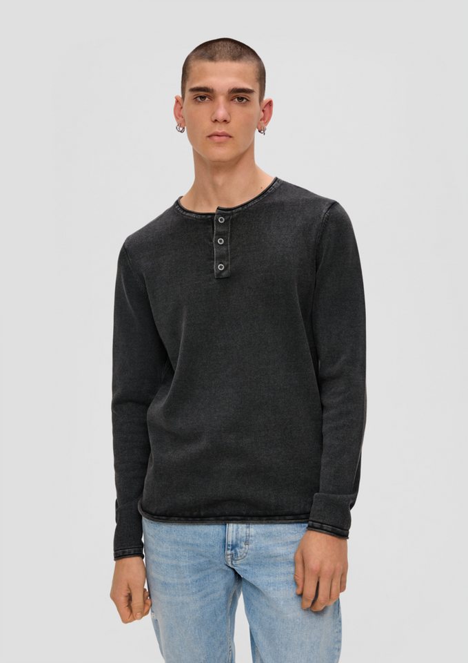 QS Strickpullover Longsleeve aus Feinstrick Garment Dye von QS