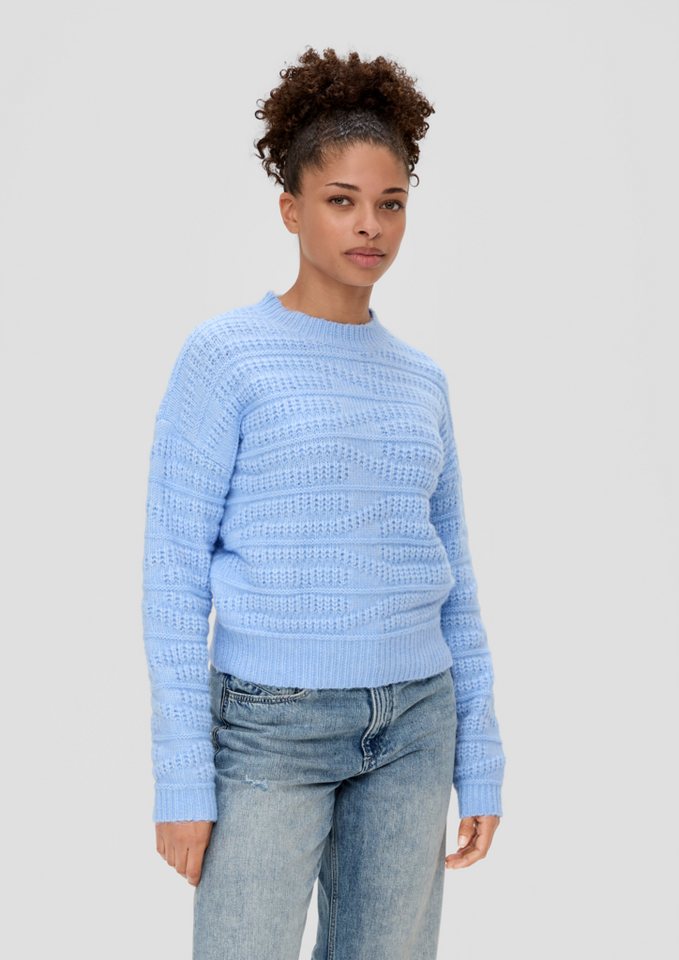 QS Strickpullover Strickpullover mit Musterstruktur Logo von QS