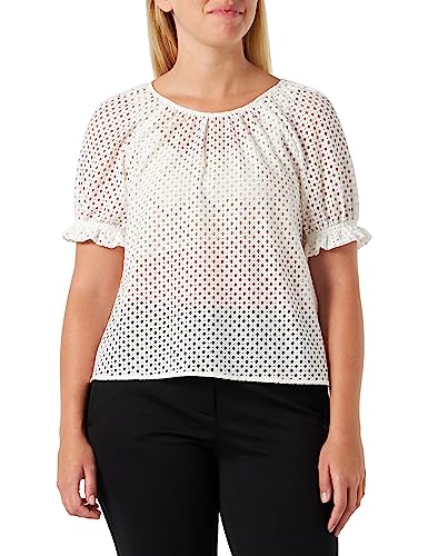 Q/S by s.Oliver Women's Bluse Kurzarm, White, 40 von Q/S by s.Oliver