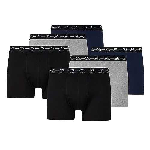 QS by s.Oliver Herren Boxershorts | Schwarz/Navy/Grau | Gr. L | 6 Stück von Q/S by s.Oliver