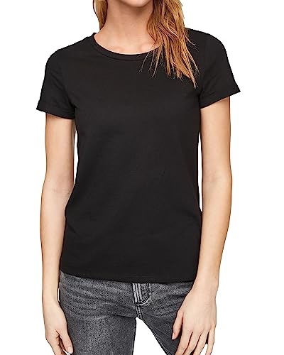 Q/S by s.Oliver Damen T-Shirt Kurzarm Rundhals Basic | 2 Stück (as3, Alpha, xx_l, Regular, Regular, Standard, 2 x schwarz) von Q/S designed by - s.Oliver