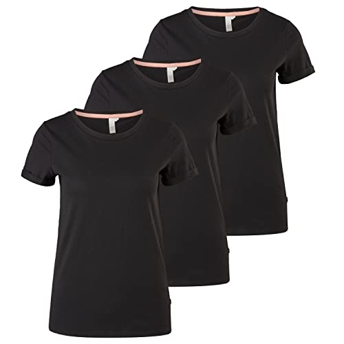 Q/S by s.Oliver Damen T-Shirt Kurzarm Rundhals Basic| 3 Stück | schwarz, Gr. L von Q/S designed by - s.Oliver