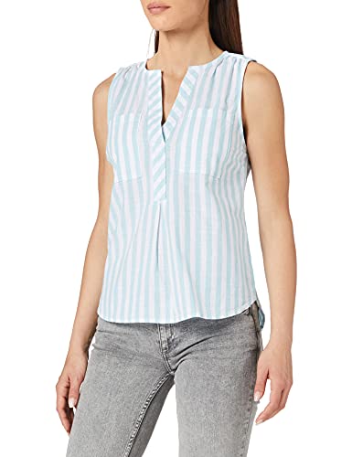 Q/S designed by - s.Oliver Damen 2063111 Bluse, Aqua Stripes, 40 von Q/S designed by