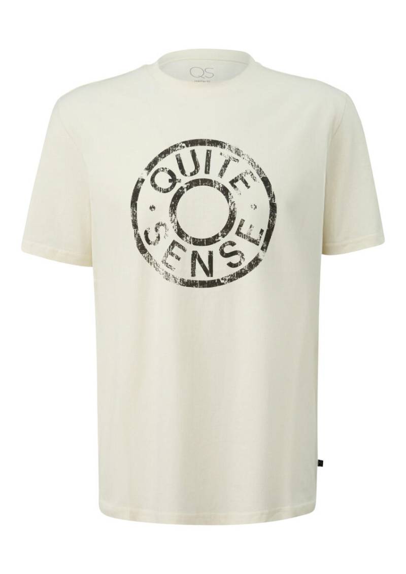 Q/S designed by - Basic Rundhals T-Shirt mit Frontdruck weiß - Gr. - M von Q/S designed by