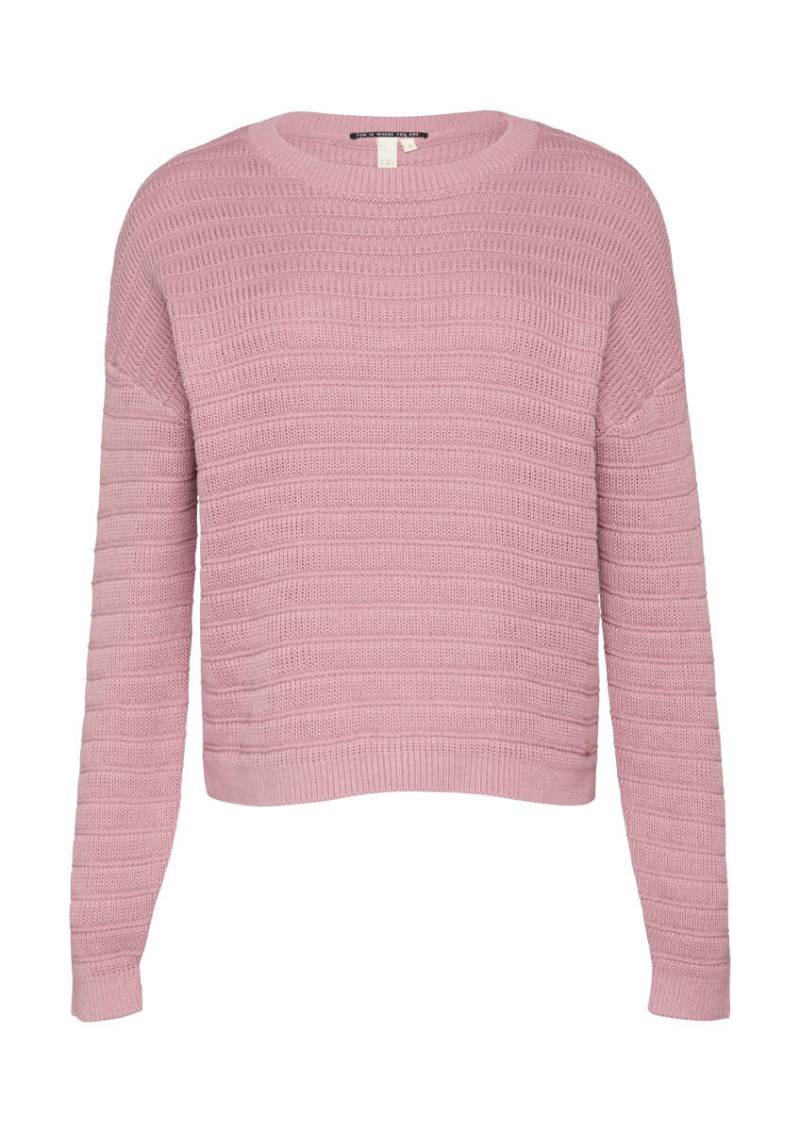 Q/S designed by - Baumwollmix-Pullover mit Strukturmuster pink - Gr. - XL von Q/S designed by