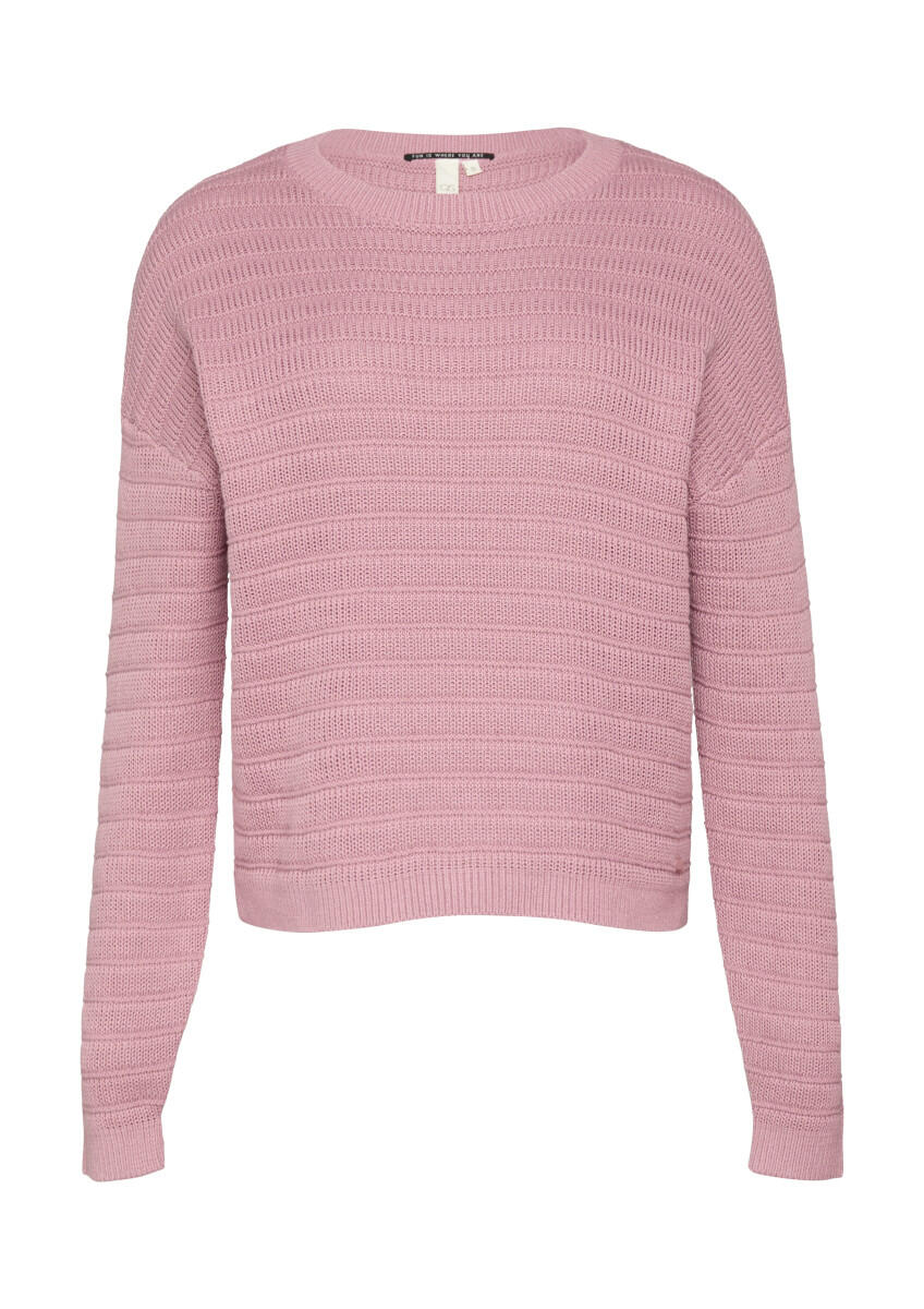 Q/S designed by - Baumwollmix-Pullover mit Strukturmuster pink - Gr. - XXL von Q/S designed by