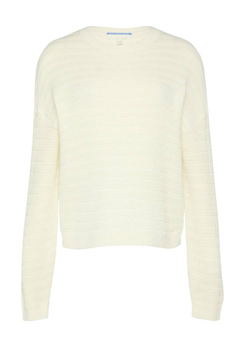Q/S designed by - Baumwollmix-Pullover mit Strukturmuster weiß - Gr. - S von Q/S designed by