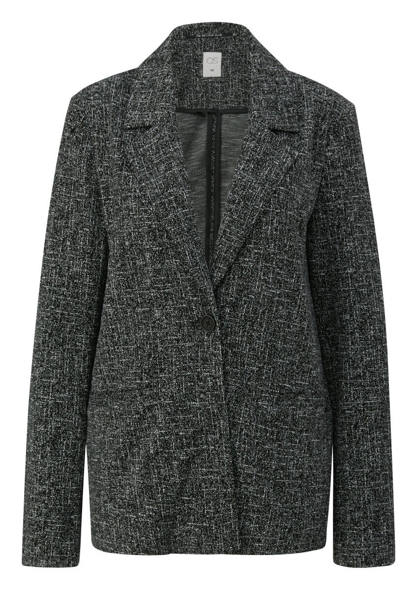 Q/S designed by - Blazer aus Interlockjersey grau/schwarz - Gr. - 36 von Q/S designed by