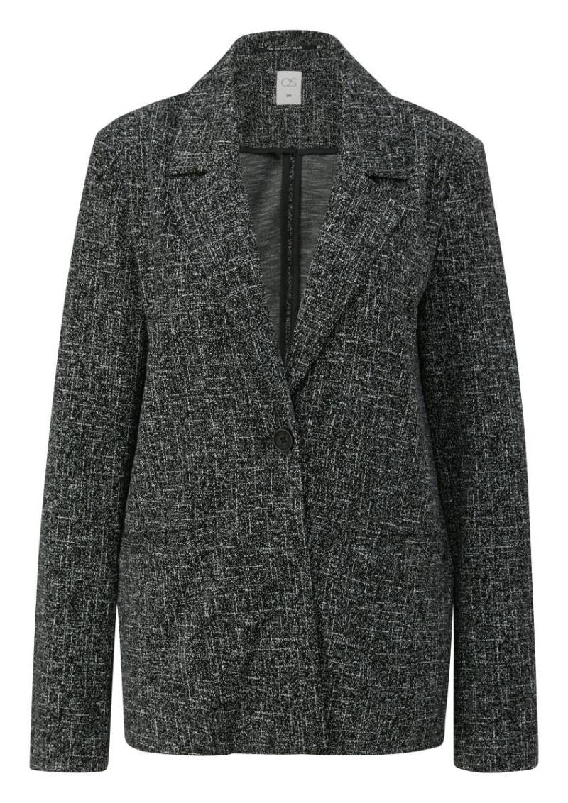 Q/S designed by - Blazer aus Interlockjersey grau/schwarz - Gr. - 38 von Q/S designed by