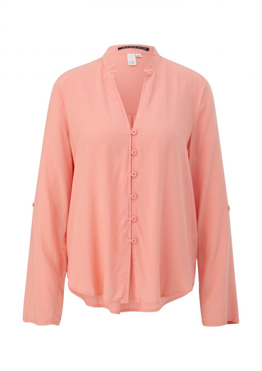 Q/S designed by - Bluse mit V-Ausschnitt pink - Gr. - 32 von Q/S designed by