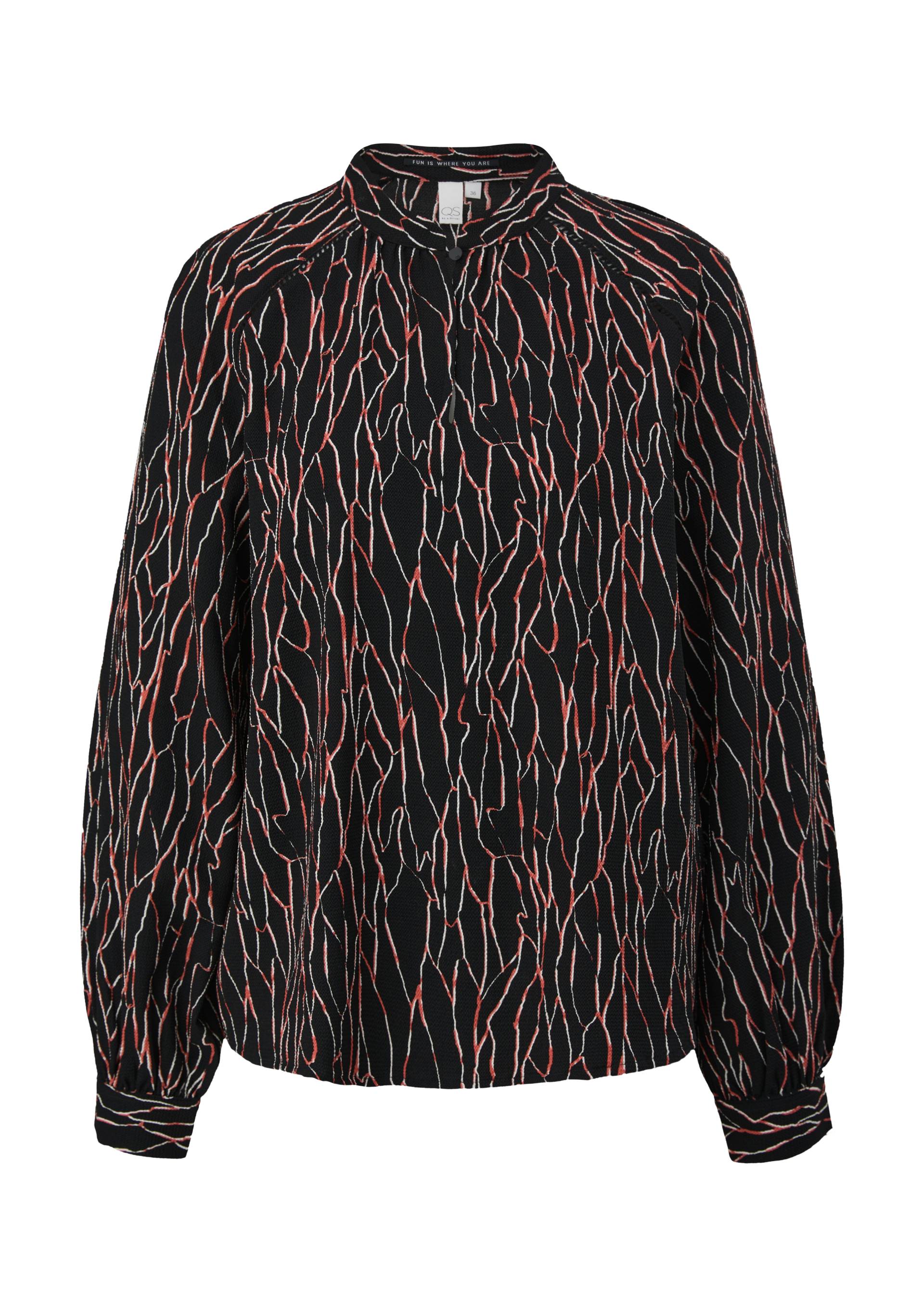 QS - Bluse mit abstraktem Muster, Damen, schwarz von QS