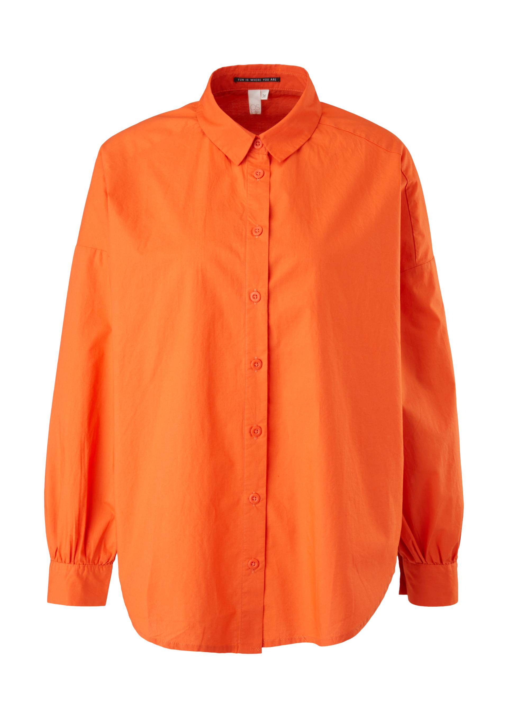 QS - Bluse mit überschnittenen Schultern, Damen, Orange von QS