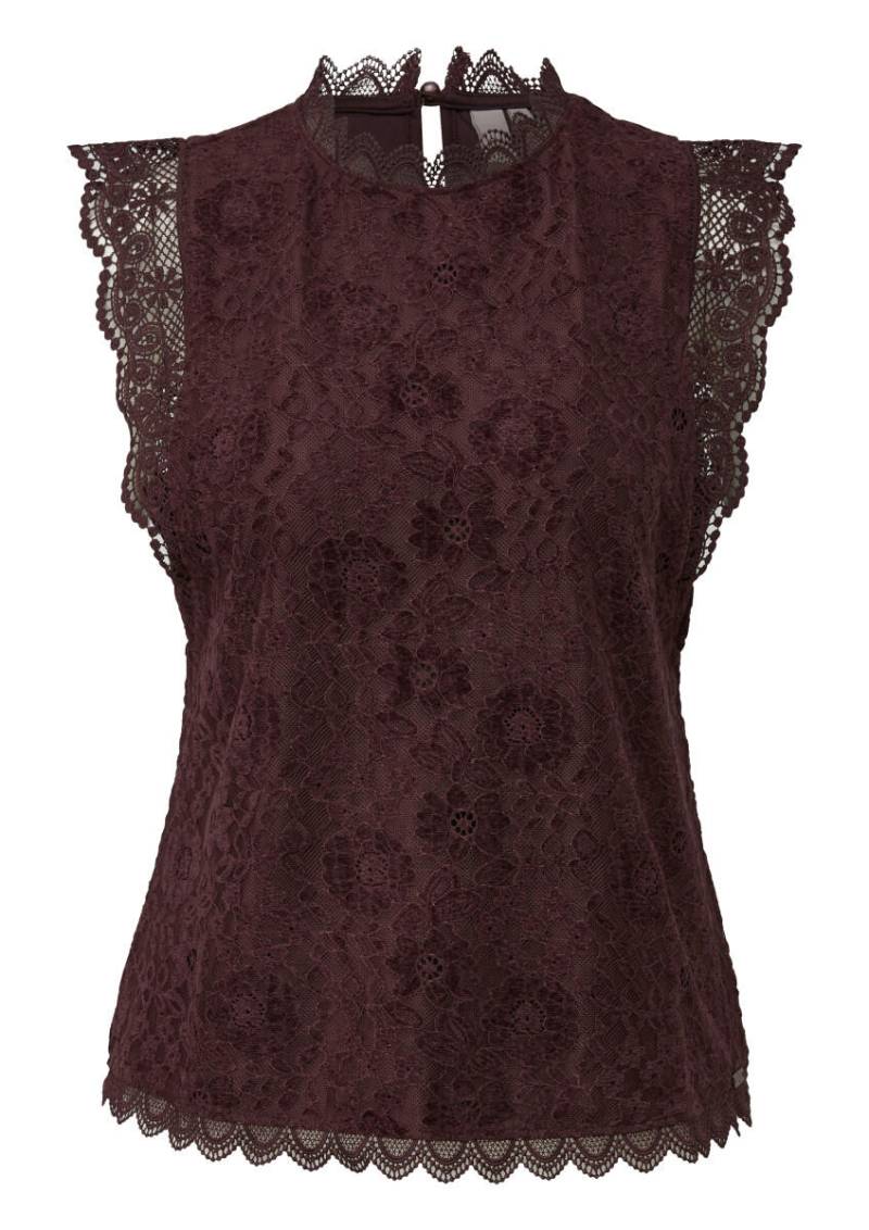 Q/S designed by - Blusentop aus Samtspitze violet - Gr. - S von Q/S designed by