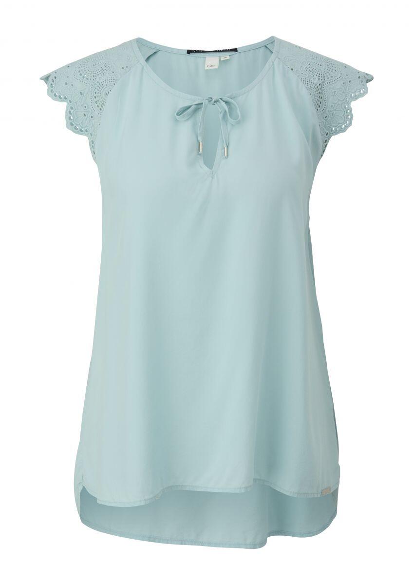 Q/S designed by - Blusentop mit Broderie Anglaise blau - Gr. - 32 von Q/S designed by