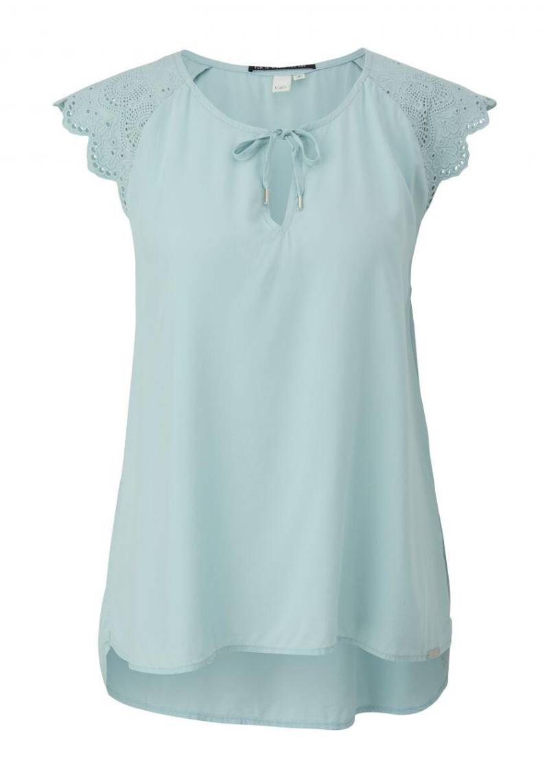 Q/S designed by - Blusentop mit Broderie Anglaise blau - Gr. - 32 von Q/S designed by