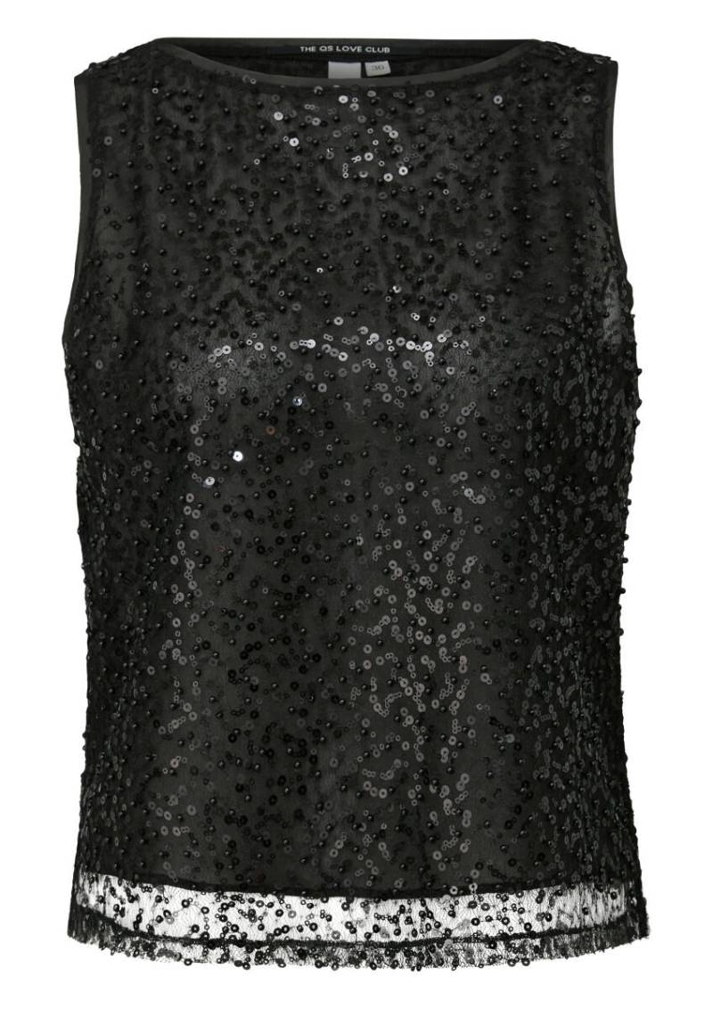 Q/S designed by - Blusentop mit Perlen und Pailletten schwarz - Gr. - 42 von Q/S designed by