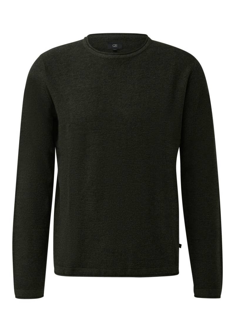 Q/S designed by - Cashmere-Baumwollmix Pullover aus Melangegarn schwarz - Gr. - L von Q/S designed by