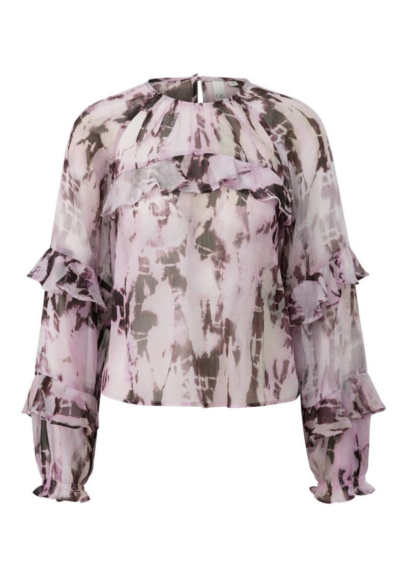 Q/S designed by - Chiffonbluse mit Rüschen pink - Gr. - 32 von Q/S designed by