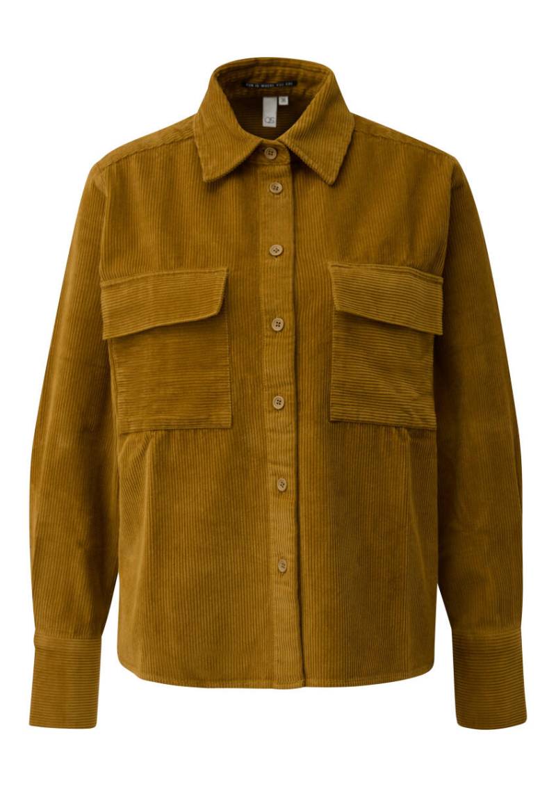 Q/S designed by - Cord-Overshirt mit Brusttaschen braun/grün - Gr. - 32 von Q/S designed by