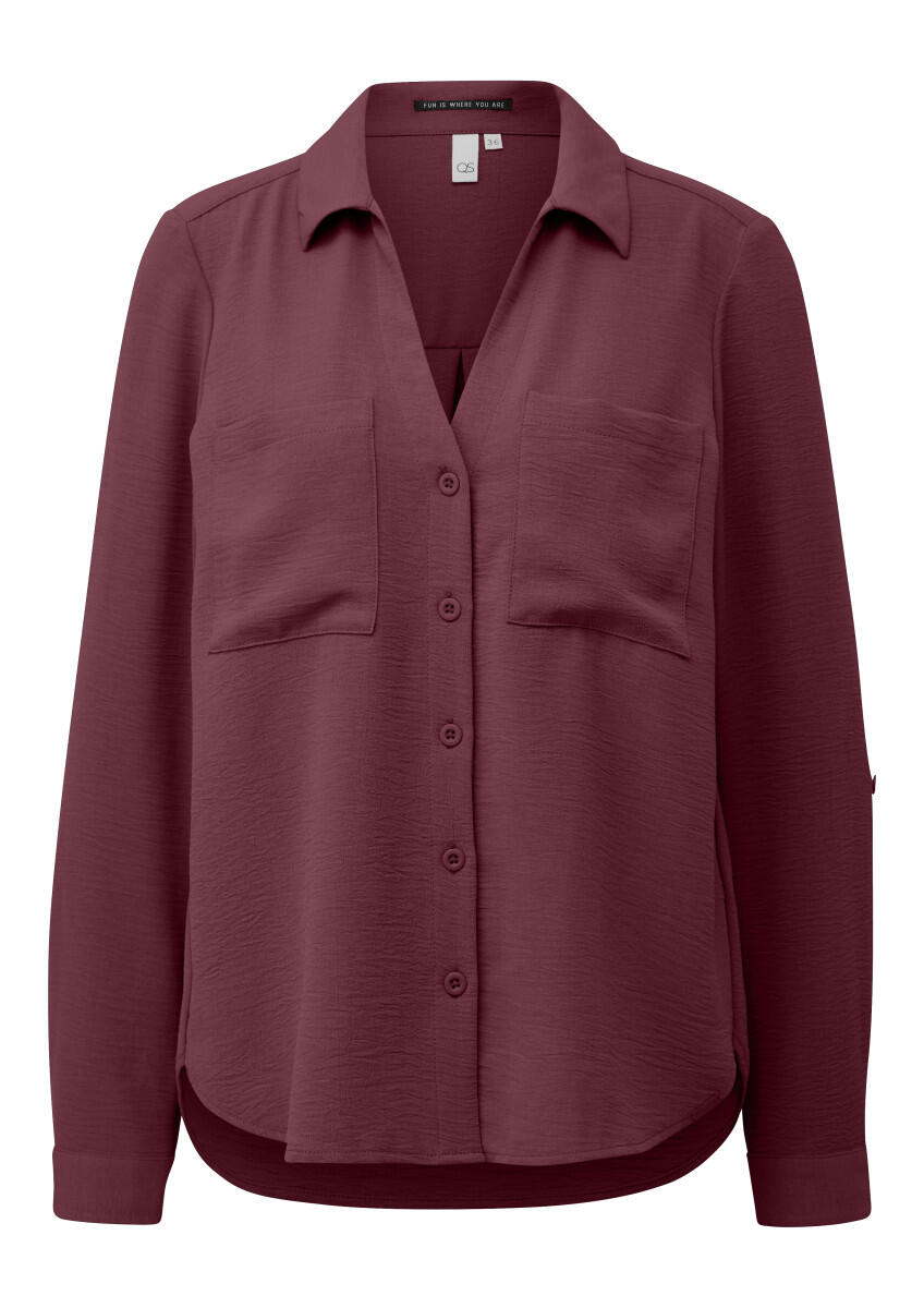 Q/S designed by - Crêpebluse mit Turn-up-Ärmel rot - Gr. - 40 von Q/S designed by