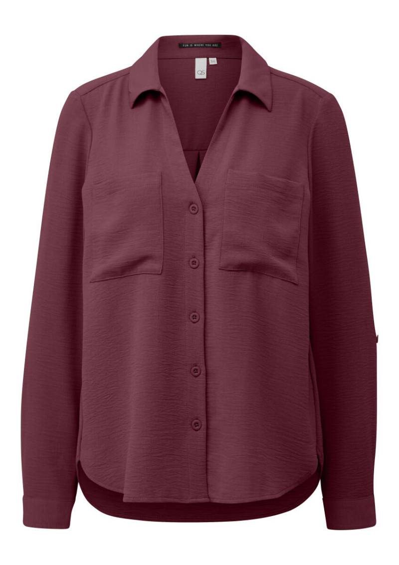 Q/S designed by - Crêpebluse mit Turn-up-Ärmel rot - Gr. - 40 von Q/S designed by