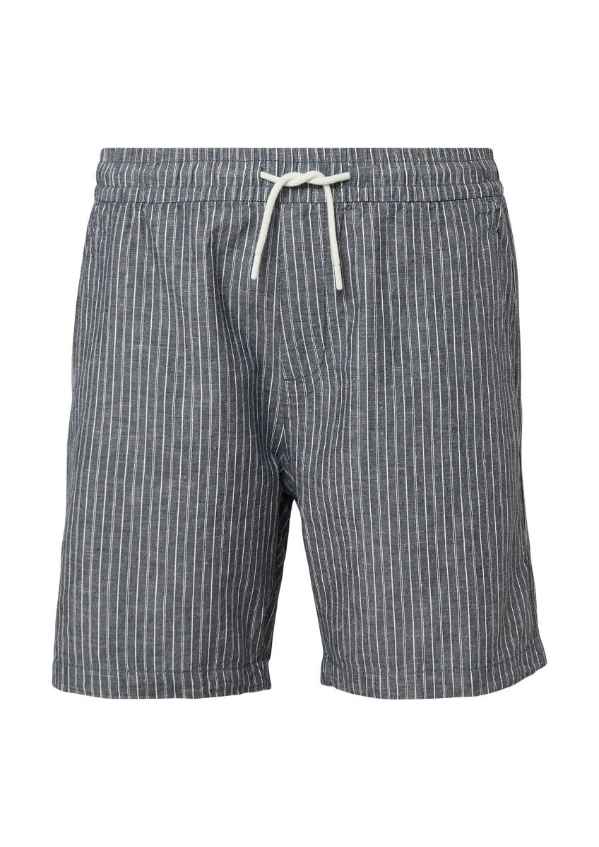 Q/S designed by - Gestreifte Shorts aus Leinenmix blau - Gr. - XL von Q/S designed by