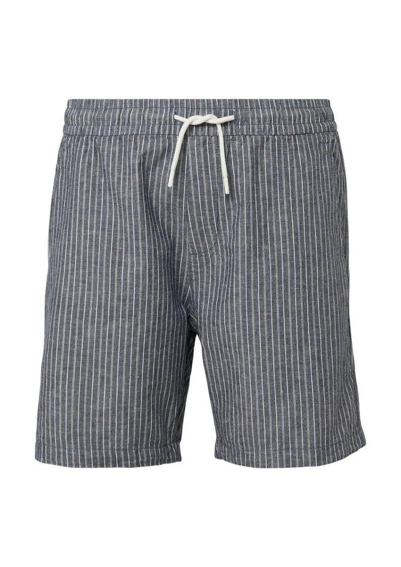 Q/S designed by - Gestreifte Shorts aus Leinenmix blau - Gr. - XL von Q/S designed by