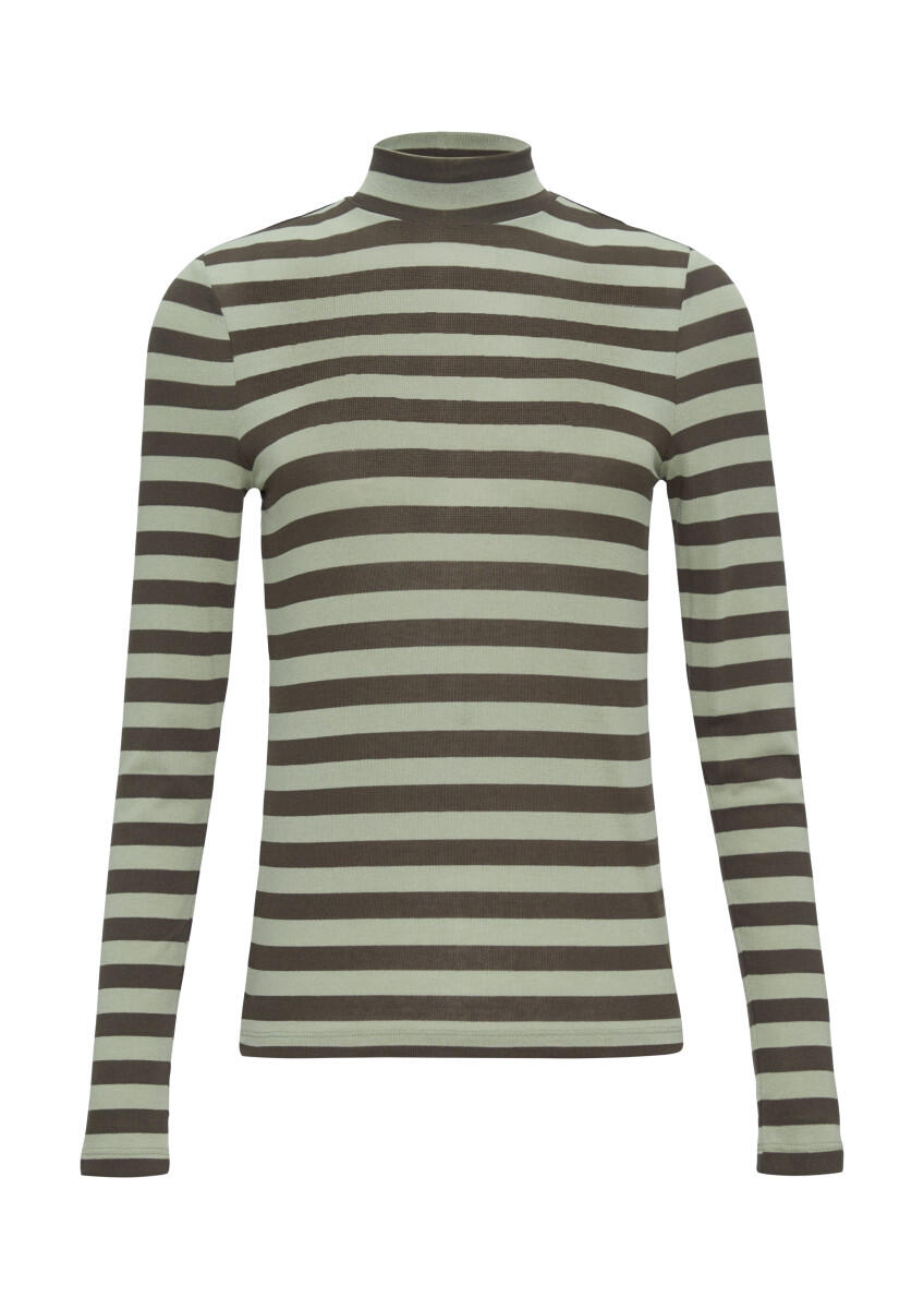 Q/S designed by - Gestreiftes Longsleeve im Slim Fit grün - Gr. - L von Q/S designed by