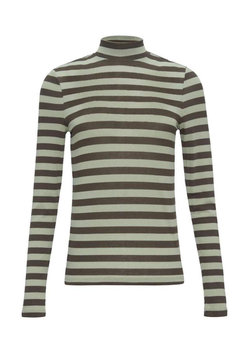 Q/S designed by - Gestreiftes Longsleeve im Slim Fit grün - Gr. - L von Q/S designed by