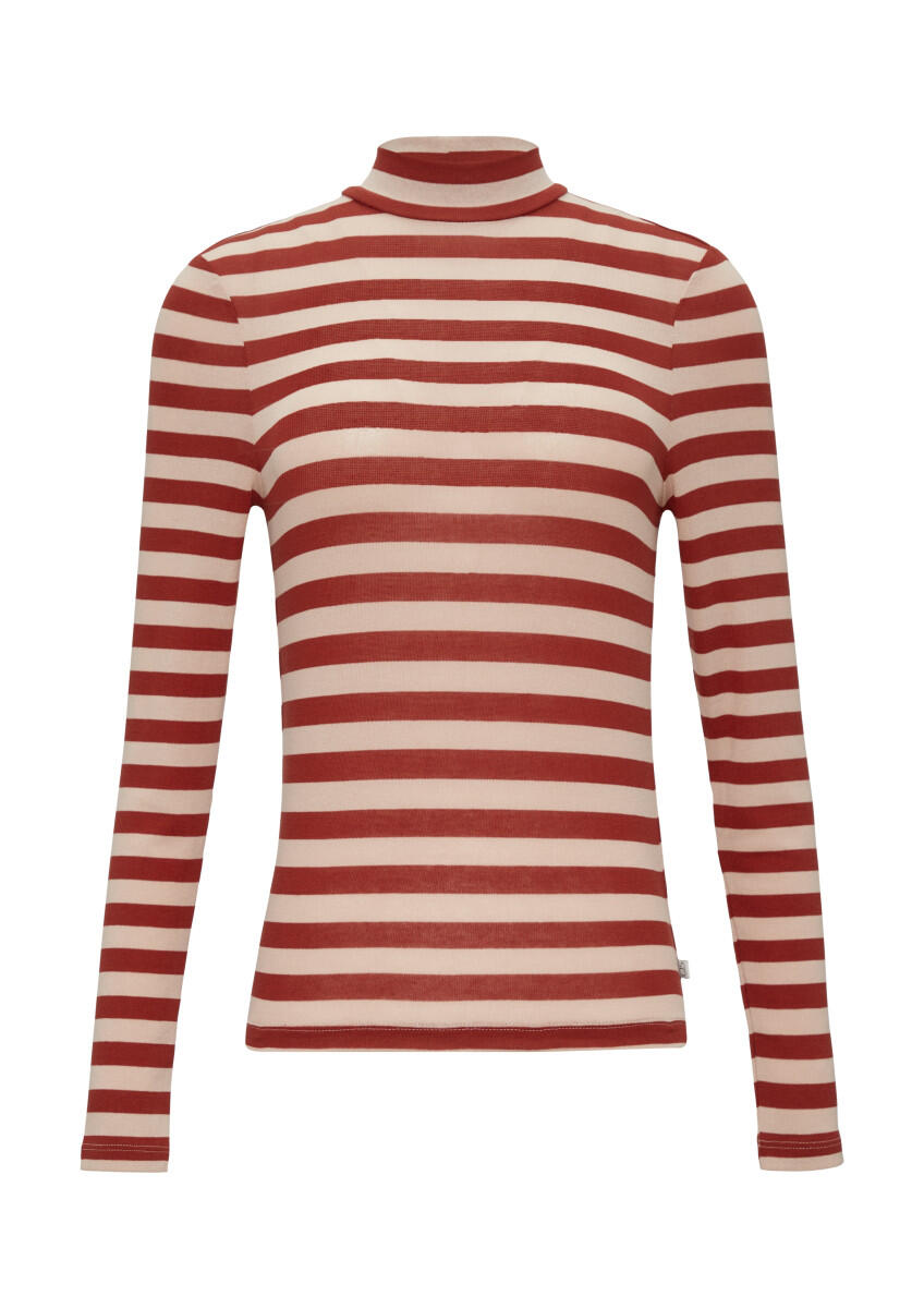 Q/S designed by - Gestreiftes Longsleeve im Slim Fit rot - Gr. - S von Q/S designed by