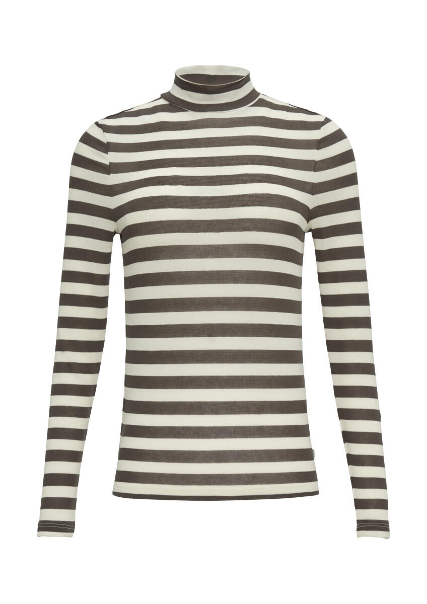 Q/S designed by - Gestreiftes Longsleeve im Slim Fit weiß/schwarz - Gr. - M von Q/S designed by