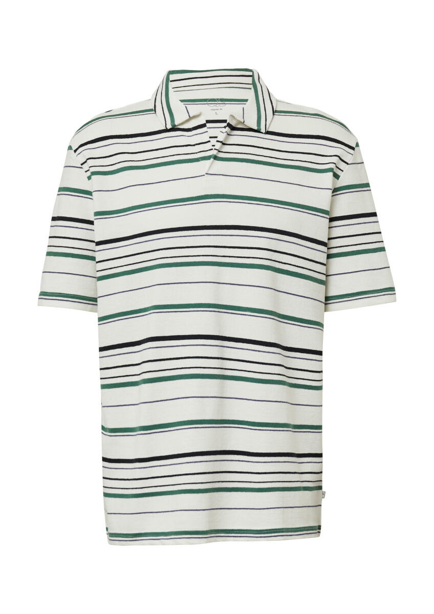 Q/S designed by - Gestreiftes Polo-T-Shirt aus schwerem Jersey grün/weiß - Gr. - L von Q/S designed by