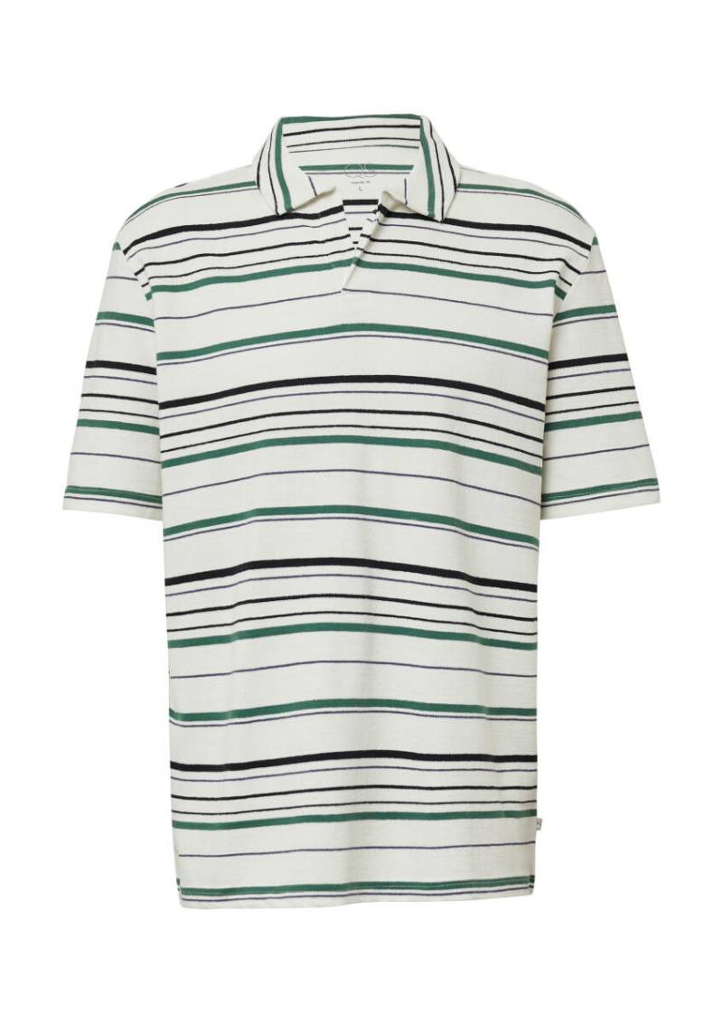 Q/S designed by - Gestreiftes Polo-T-Shirt aus schwerem Jersey grün/weiß - Gr. - L von Q/S designed by