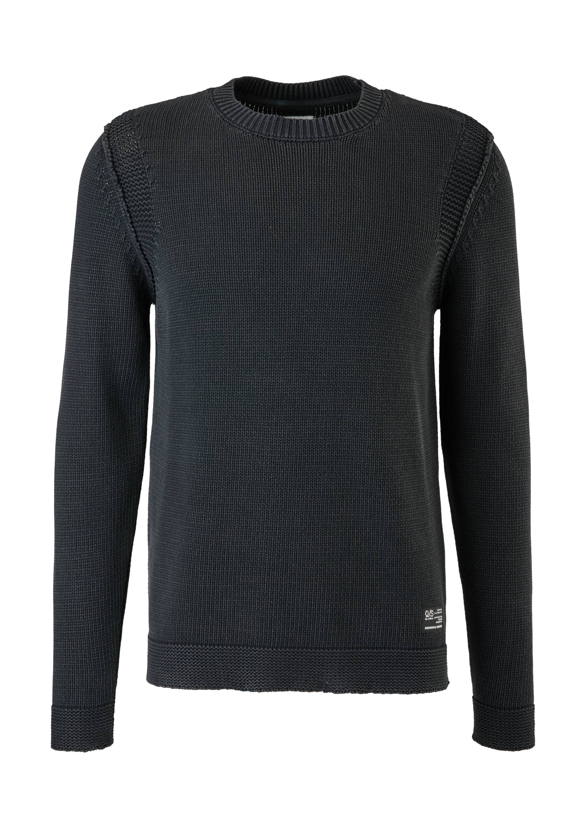 QS - Gestrickter Pullover, Herren, schwarz von QS