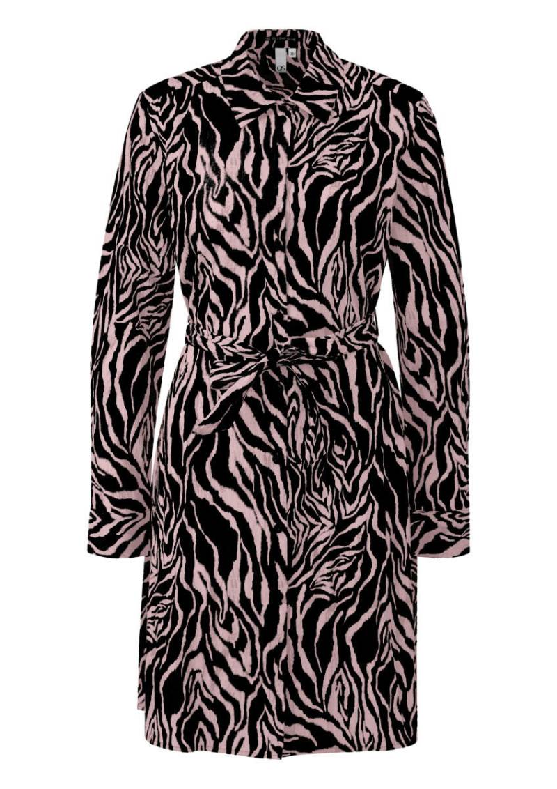 Q/S designed by - Hemdblusenkleid mit Taillengürtel und All-over-Print schwarz/pink - Gr. - 32 von Q/S designed by